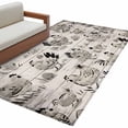 thumbnail image 2 of Rectangle Area Rugs 3 x 5 Ft, Vintage Rooster Farmhouse Non-Slip Residential Carpet, Grey Wooden Farm Animals Striped Indoor Crawling Mats Runner Rugs for Living Room/Dining Room/Bedroom, 2 of 9
