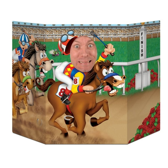 Pack of 6 Brown and Green Horse Racing Photo Prop Decors 37"