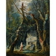thumbnail image 2 of Hubert Robert 15x18 Gold Ornate Wood Frame and Double Matted Museum Art Print Titled - The Solitaire Promenade (1777), 2 of 4