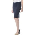 thumbnail image 3 of Fishers Finery Women's Ecofabric Ponte Pull On Stretch Above Knee Classic Pencil Skirt - Mid Rise Bodycon with Elastic Waist (Navy, XS), 3 of 5