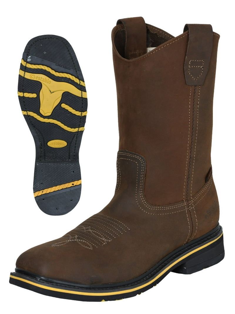Men's Work Boots Leather Establo STEEL TOE, de Trabajo para Hombre con Casco de Acero Color Honey - Walmart.com