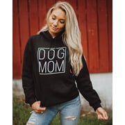 Simple Dog Mom White Print Hoodie