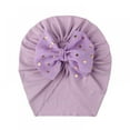 thumbnail image 1 of Kernelly Baby Girl Hat Solid Knotted Bowknot Big Hair Bow Beanie Turban Hats Caps Wide Headwraps for, 1 of 5