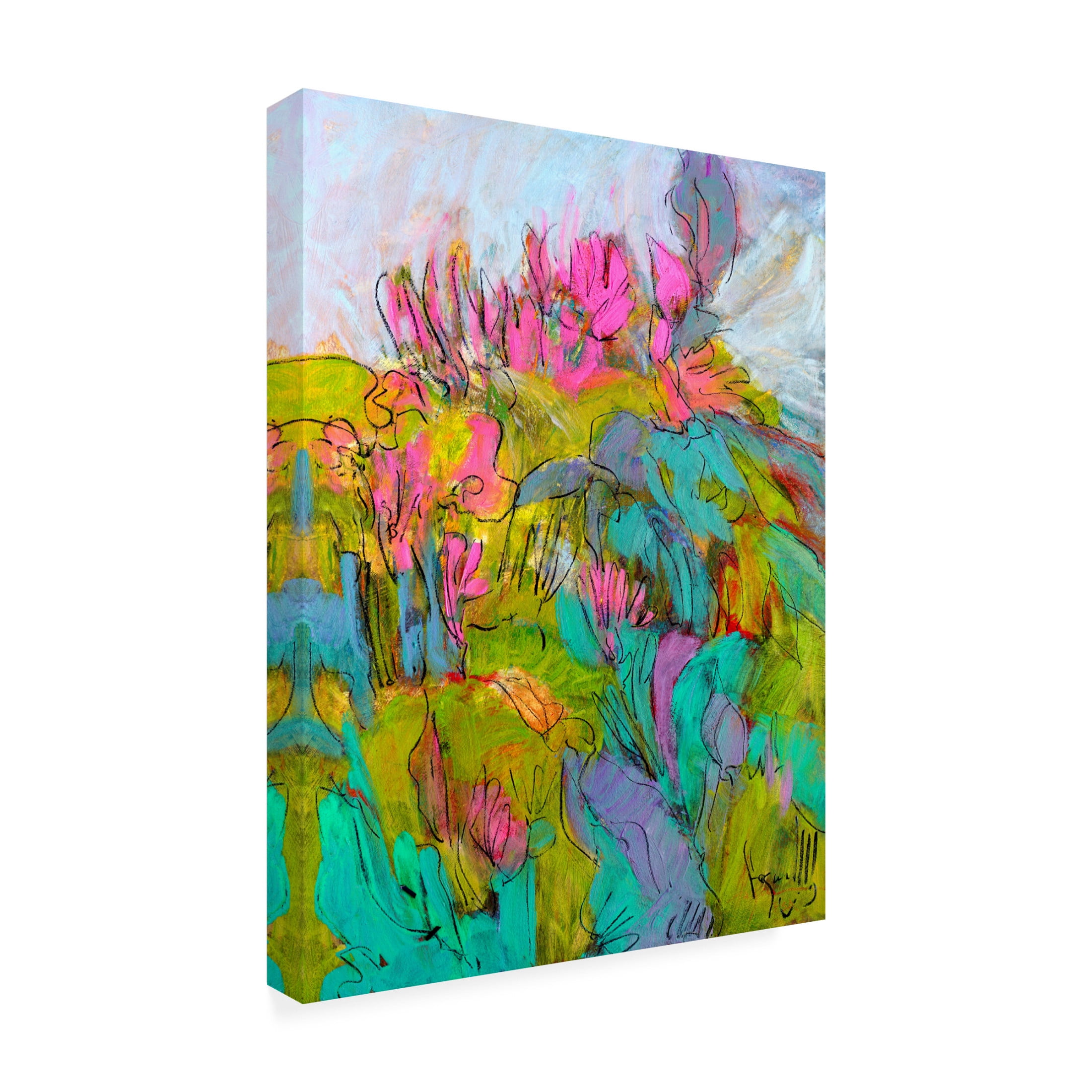Canvas Wall Art - Dorothy Fagan 'Rise And Bloom' Wall Art for Living Room, Bedroom, or Office D?cor by Trademark Fine Art - 14 x 19 Inches