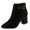 Black, variant on Women’s Ankle Boots Durable Non Slip Chunky Mid Heel Work Booties Solid Color Vintage Metal Decoration Shoes with Side Zipper