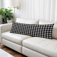 thumbnail image 2 of Black Plaid Body Pillow Cover 20 x 54 Inch Decorative Pillow Cover Farmhouse Black White Checkered Lumbar Pillowcase Seasonal Rectangle Cushion Case for Couch Sofa Bed Living Room, 2 of 9