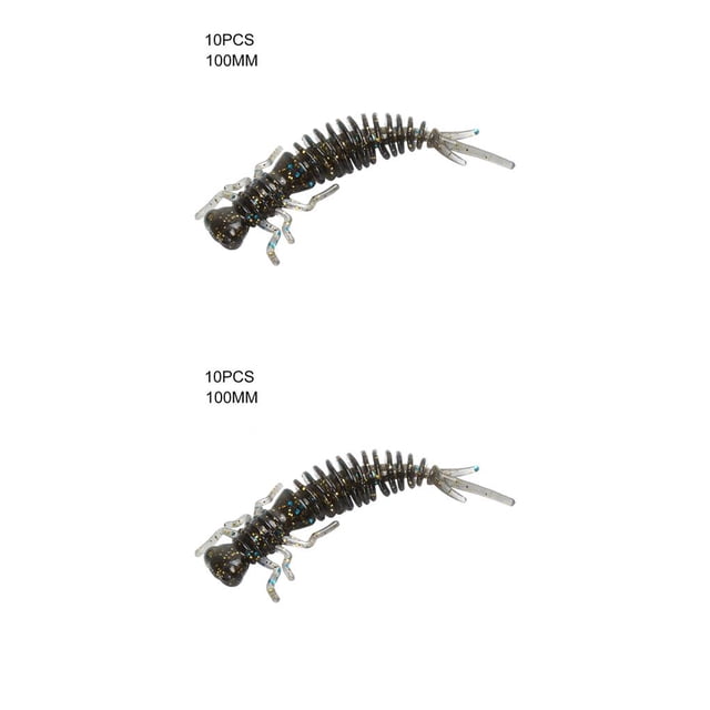 Greeniant 10 Uds. De cebos de insectos de simulación, señuelos de pesca portátiles, cebos de pesca suaves reutilizables, 100MM, tipo F F 100MM 2piezas Greeniant CBP149565