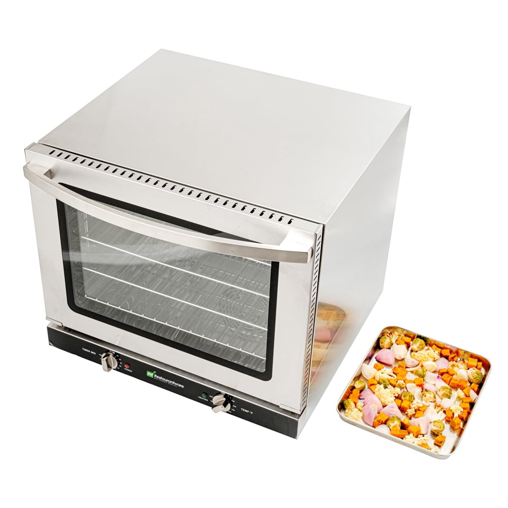Restaurantware-Hi Tek Half Size Convection Oven, 1 Countertop Electric Oven - 2.3 Cu. Ft., 208/240V, Stainless Steel Commercial Convection Oven, 2800W, 4 Racks Included