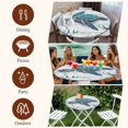 thumbnail image 6 of Teal Green Sea Turtle Round Tablecloth 36-44 Inch Round Fitted Table Cloth with Elastic Edge, Summer Ocean Seaweed Wood Grain Waterproof Table Cover Protector for Outdoor Picnic Party Dining, 6 of 6