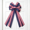 thumbnail image 4 of Large Patriotic Flag Bow Red White Blue Wreath Bow 4th Of July Independence Day Decorative Bow For Front Door Christmas Tree Fence, 4 of 7