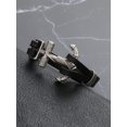 thumbnail image 5 of Terandius Double-Layer Black Leather Stylish Men's Bracelet, Men's Jewelry Gift, 5 of 6