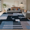 thumbnail image 3 of MICGEEK 10x14 Washable Area Rugs for Living Room, Modern Geometric Printed Rug, Vacuum-Friendly, Non Slip Indoor Rug for Bedroom Dining Room Home Decor Carpet, Charcoal Blue, 3 of 10