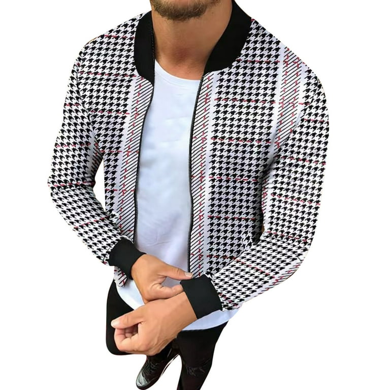Simplmasygenix Clearance Men's Long Sleeve Jacket Casual Coat Fashion And  Winter Plaid Fleece Knitted Sweater Sweater