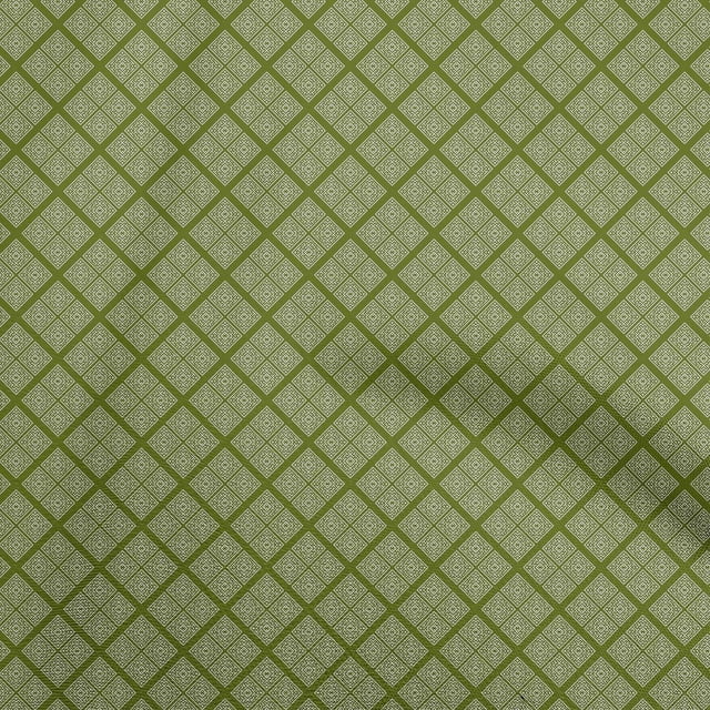 oneOone Polyester Spandex Green Fabric Geometric Sewing Material Print Fabric By The Yard 56 Inch Wide