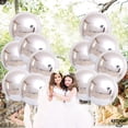 thumbnail image 3 of Big, Silver Metallic Balloons Kit - Pack of 12 | Giant 22 Inches 360 Degree Round Silver Mylar Balloons | 4D Sphere Metallic Silver Balloons | Silver Balloons for Birthday, New Year Decorations 2023, 3 of 5