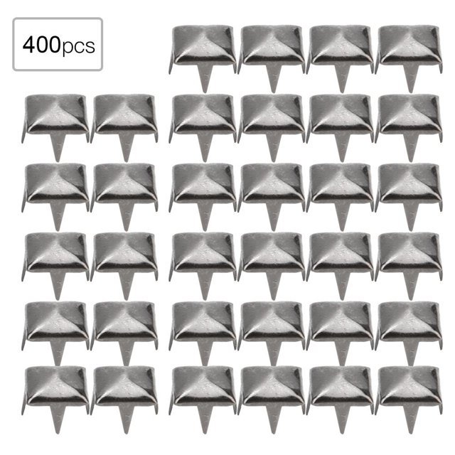 Herwey Square Rivet, 400 Sets 4MM-7MM DIY Leathercraft Spike Rivets Square Spike Studs Bags Shoes Belt Accessories, Square Spike Rivets