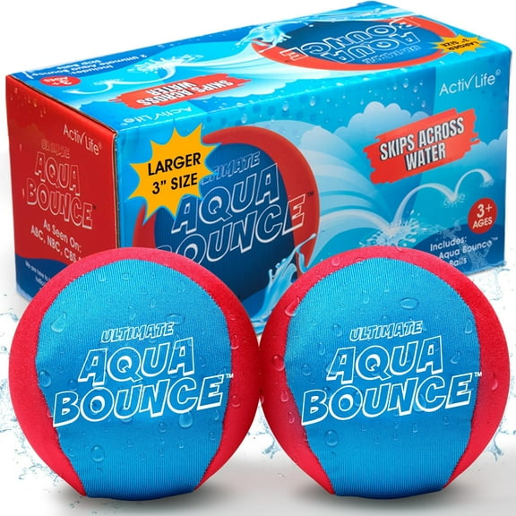 Ultimate Larger 3” Size Skip Balls (Red/Blue) Beach Pool Toys for Kids Ages 3-14Year Old Boys Girls Summer Gifts for Teens Family Fun Water Games Adult Men Women Best Birthday Present