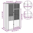 thumbnail image 6 of vidaXL Bird Cage Gray 45.3"x30.7"x78.7" Galvanized Steel, 6 of 6
