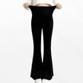thumbnail image 7 of Maternity Wide Leg Pants, Slightly Flare Pregnancy Yoga Pants with Soft Elastic Belly Support, Breathable Comfortable Maternity Lounge Wear for Casual and Daily Use Black L, 7 of 7