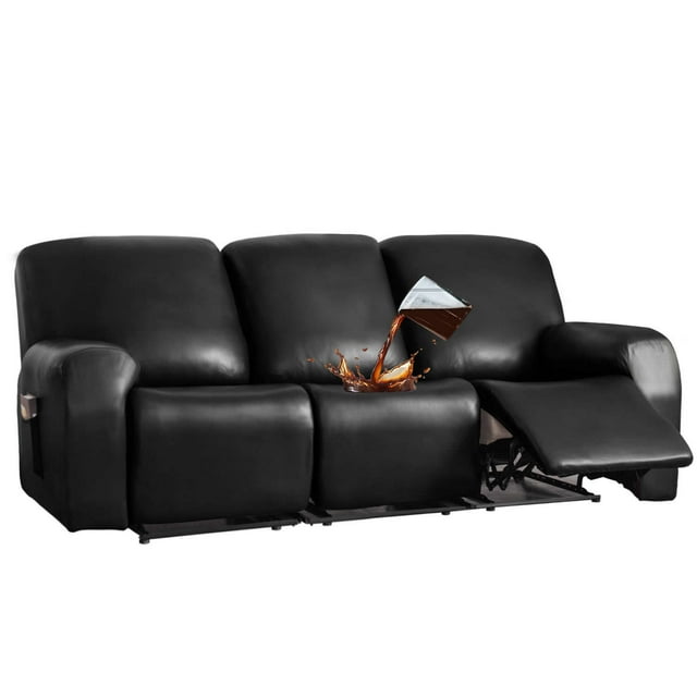 PU Leather Recliner Sofa Cover 8Pieces Waterproof Stretch Reclining