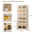 thumbnail image 2 of Foldable Shoe Rack Organizer, Collapsible Shoe Storage Cabinet with Lids and Magnetic Clear Door, Stackable Shoes Boxes Shelf for Closet Hallway Living Room, 6 or 9 Tier, White, 2 of 6