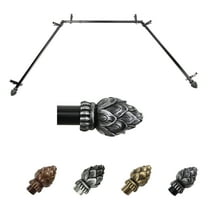 Alonzo Bay Window curtain rod 20"-36", 38"-72" - Black