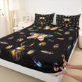 thumbnail image 3 of Homewish Retro Rustic Moth Twin Sheet Sets,Wild Bee Twin Fitted Sheet,Black Brown Flat Sheet For Boys Kids,Ultra Soft Home Decor,3 Pieces, 3 of 7