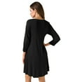 thumbnail image 4 of YouLoveIt Women's Long Sleeve T Shirt Dresses Knee Length Casual Swing Dress Plain Simple Women Mini Dress, Black/Green Color, 4 of 8