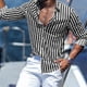 thumbnail image 1 of Camisa estampada a rayas para hombre, camisa de manga larga, patrón monocromático de alta definición, informal, de negocios, moda de verano, 6XL, 1 of 6