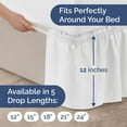thumbnail image 5 of Wrap Around Dust Ruffle Bed Skirt - White - Bed Skirt For Full Size Beds With 12 In. Drop - Easy Fit Elastic Strap - Pleated Bedskirt With Brushed Fabric - Machine Wash & Wrinkle Free - By Cgk Linens, 5 of 5