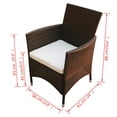 thumbnail image 4 of vidaXL Garden Chairs 2 pcs Poly Rattan Brown, 4 of 4