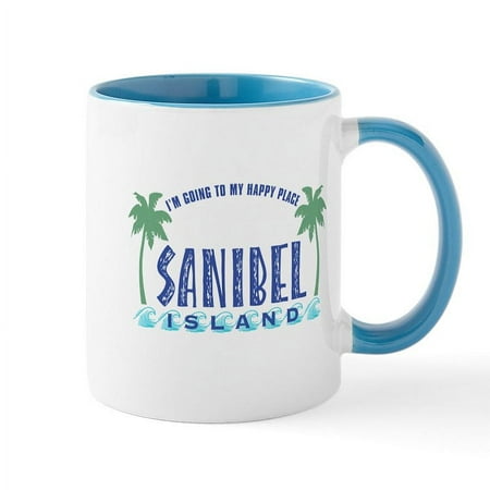 

CafePress - Sanibel Happy Place Mug - 11 oz Ceramic Mug - Novelty Coffee Tea Cup