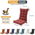 thumbnail image 4 of Millsilo 38" x 17" x 3" Indoor Tufted Rocking Chair Cushion & Seat Pad with Non-Slip Base & Secure Ties — Deep Red, 4 of 9