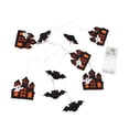 thumbnail image 1 of Lámpara de luces LED de 10/20 con forma de castillo y murciélagos, ideal para Halloween, ideal para colgar en interiores. 3 metros 20 luces, 1 of 3