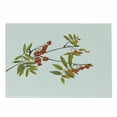 thumbnail image 1 of Rowan Cutting Board, Fresh Organic Ashberry Tree Botanical Natural Gardening Plants Illustration, Decorative Tempered Glass Cutting and Serving Board, Small Size, Green Red Brown, by Ambesonne, 1 of 1
