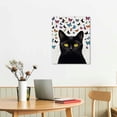 thumbnail image 2 of Nawypu  Framed Black Cat Black Cat With Butterfly Art Print，Set Of  Watercolor Kitty Poster，Ready to Hang Kitten Animal Canvas Wall Art For Living room,Bedroom Decor,, 2 of 4