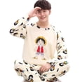 thumbnail image 2 of Pijama de dibujos animados de una pieza, nuevo conjunto de ropa de casa de invierno de franela de estilo grueso de terciopelo coral creativo periférico de Luffy, 2 of 5
