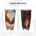 thumbnail image 3 of Easygdp Lava Dragon 20oz Stainless Steel Vacuum Insulated Double Wall Travel Tumbler, Durable Insulated Coffee Mug with Spillproof Lid-Straw Three-piece Set, 3 of 8