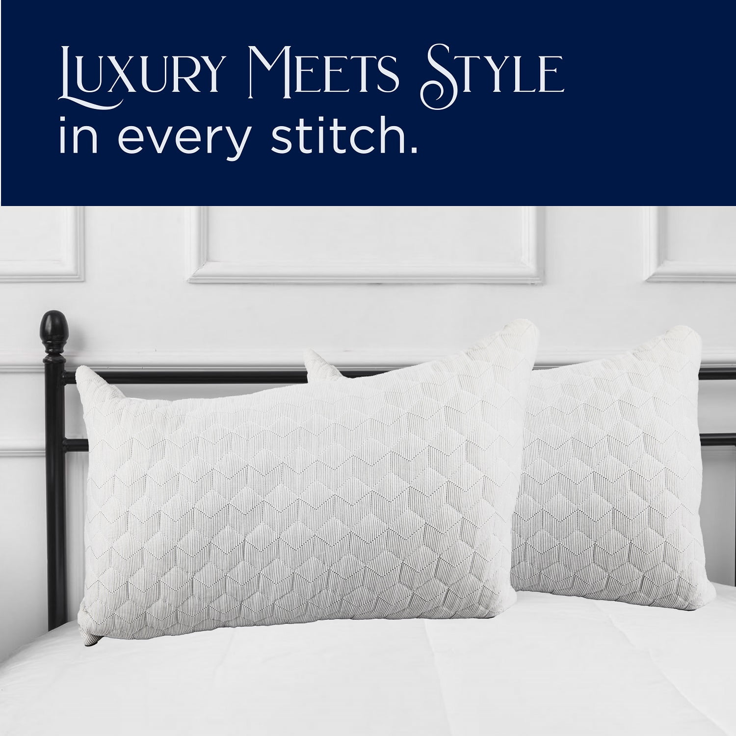 Southern Textiles 2 Pack Quilted Bed Sleeping Pillow Standard/Queen 20in x 26 inch Made in USA