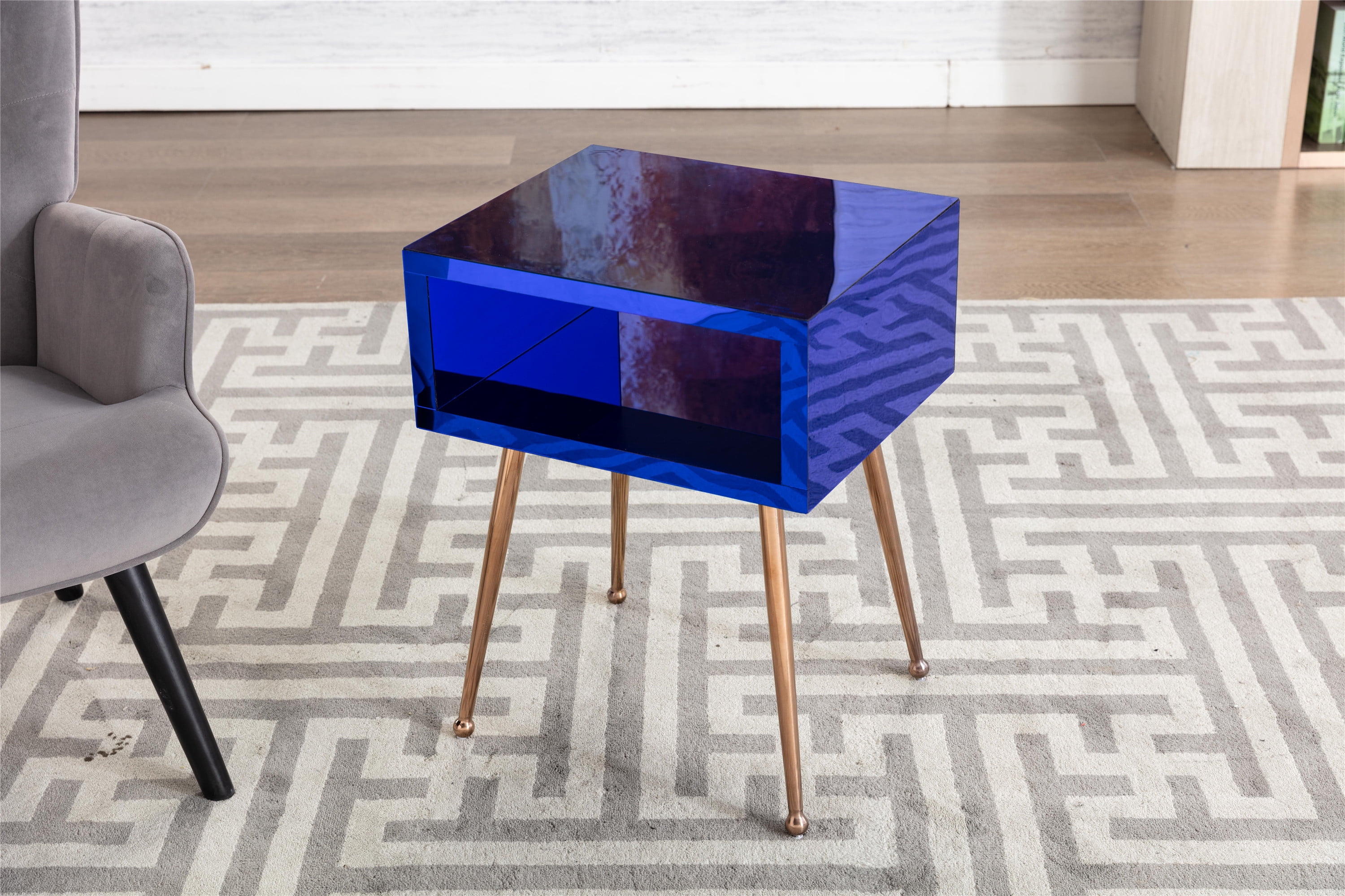 Mirrored End Table Accent Side Table Nightstand Mirrored Nightstand