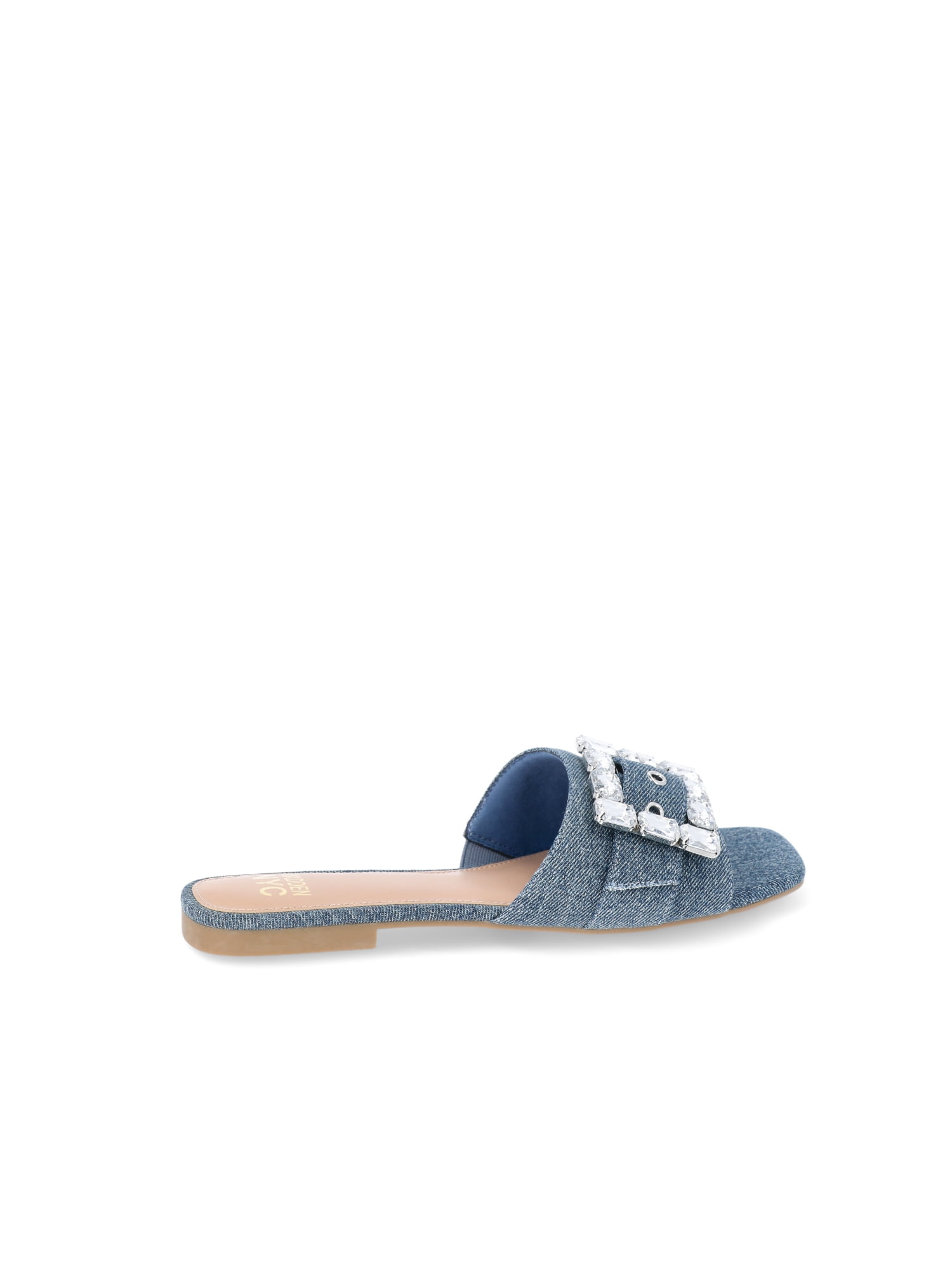 Madden NYC Women’s Broach Denim Slide Sandals