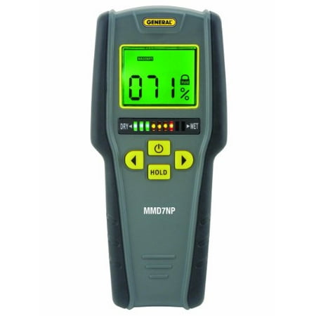 General Tools MMD7NP Moisture Meter, Pinless, Digital LCD with Tricolor Bar