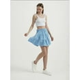 thumbnail image 3 of Floral High Waist Elastic Waist Tiered Mini Skirt, 3 of 5