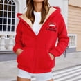 thumbnail image 2 of WILLBEST Sudadera Larga para Mujer, Estilo Casual de Invierno, con Cremallera, Forrada, con Estampado Festivo Chaqueta Suave, Cómoda y Cálida, Ideal para Deportes Al Aire Libre y Uso Diario Grande, 2 of 5