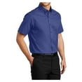 thumbnail image 4 of Mens Short Sleeve Easy Care Cotton/Polyester Shirt Mediterranean Blue 3X-Large, 4 of 6