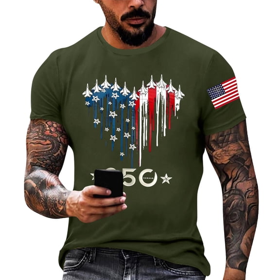 USA 250th Anniversary Shirt Men Patriotic Jet Fighter American Flag Graphic T Shirt America 250 Independence Day Tee