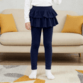 thumbnail image 4 of Favoffer Girls 2-in-1 Skort Elastic Waist Stretchy Skirt-Pants Uniform Solid Color Ruffle Tutu Pants Leggings for Daily School Party 3-14Y, 4 of 6