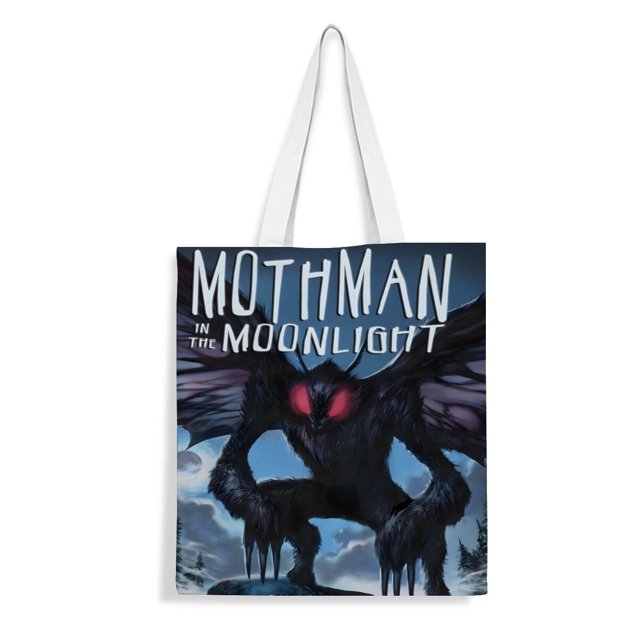 Mothman Bolso de tela con estampado de lienzo para mujer, bolsa de compras reutilizable y estética, con cremallera interior, regalo para mujer,40*40cm.