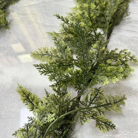 LanSuare 5.9FT Christmas Cedar Garland, Realistic Greenery Cypress Garlands, Real Touch Artificial Pine Garland for Home Dining Table, Mantel, Stair, Porch, Winter Xmas Decor