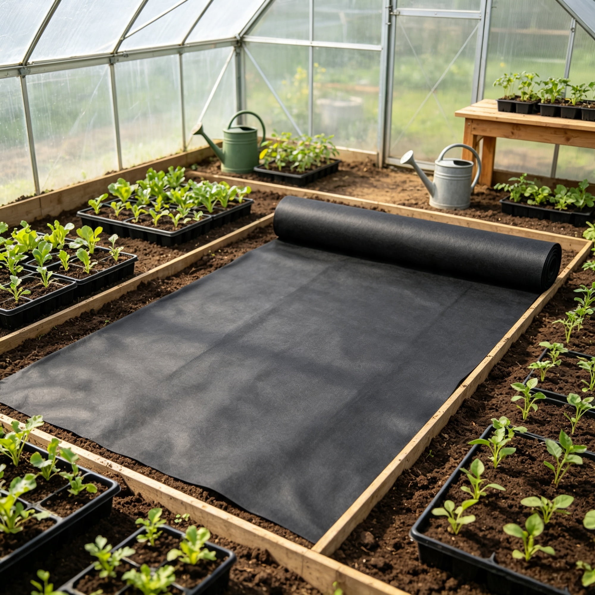 4x100FT 8OZ Non Woven Geotextile Fabric, Heavy Duty Weed Barrier Landscape Fabric, Ground Cover Weed Control, French Drains Drainage Fabric, Black